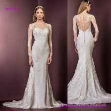 Dreamy All-Over Illusion Sleeves Decorated Lace Wedding Dress